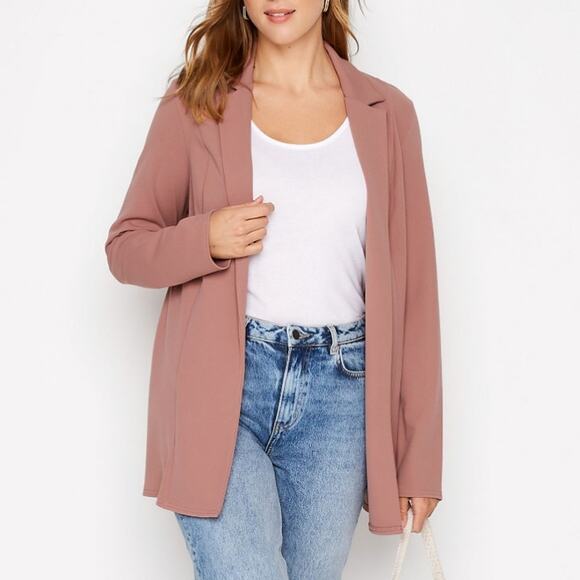 LTS (Long Tall Sally)Tall Pink Scuba Longline Blazer Size 10 - Picture 1 of 16
